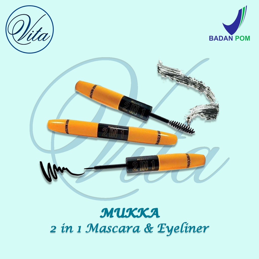 (ORI & Bpom) Mukka 2in1 Mascara & Eyeliner 2 in 1 BPOM Original Original Shopee Malaysia