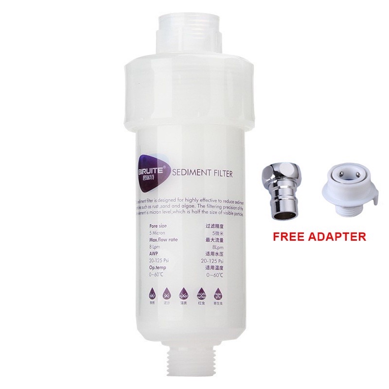 Biruite Mini Water Filter for Washing Machine, Tap, Bathroom Penapis