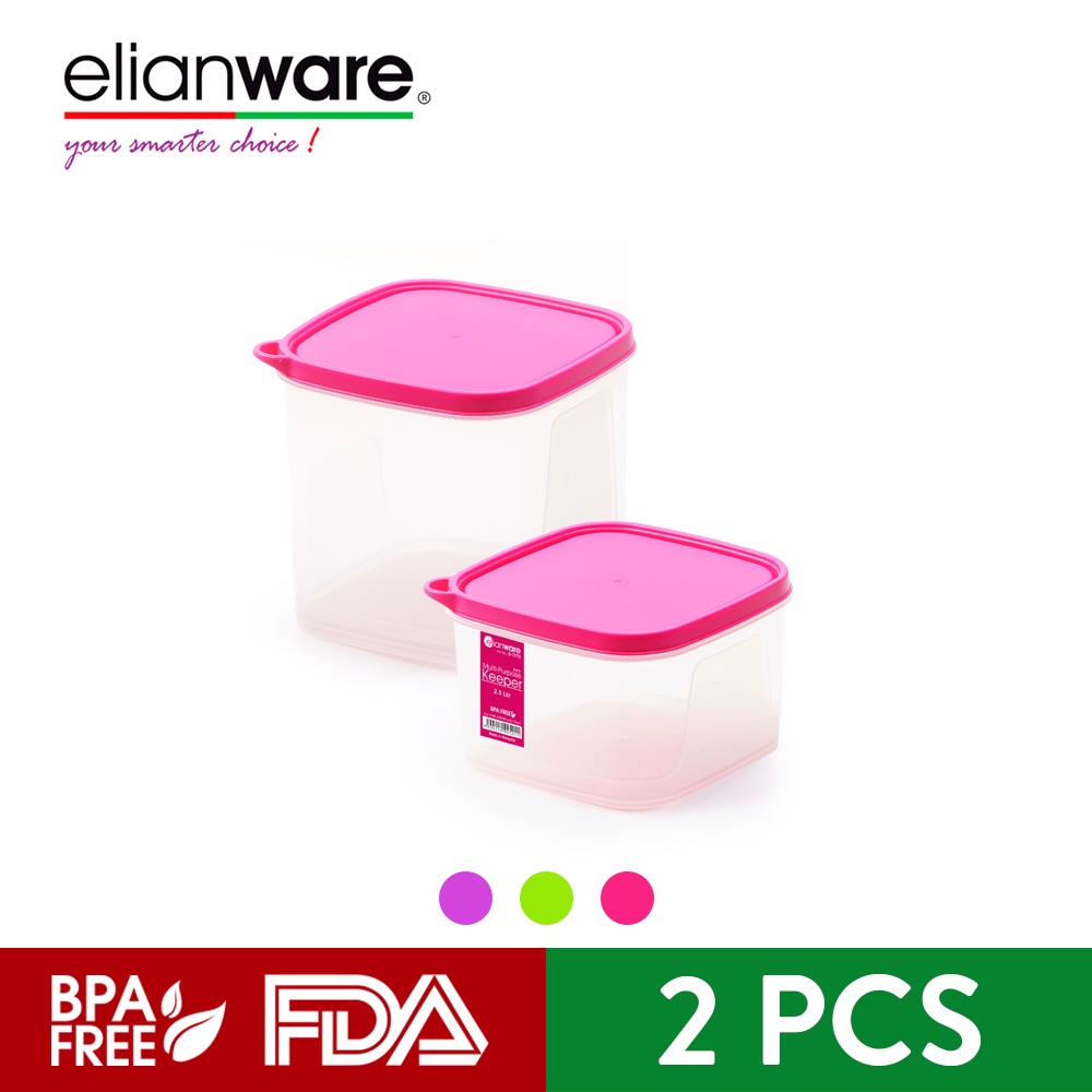 Elianware BPA Free Multipurpose Large Square Airtight Food Storage Keeper Set Microwavable Food