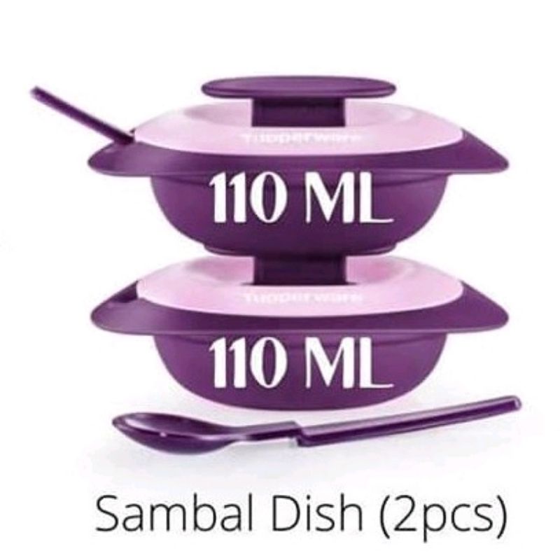 Tupperware Sambal Dish with Spoon 110ml (2pcs) | Shopee Malaysia