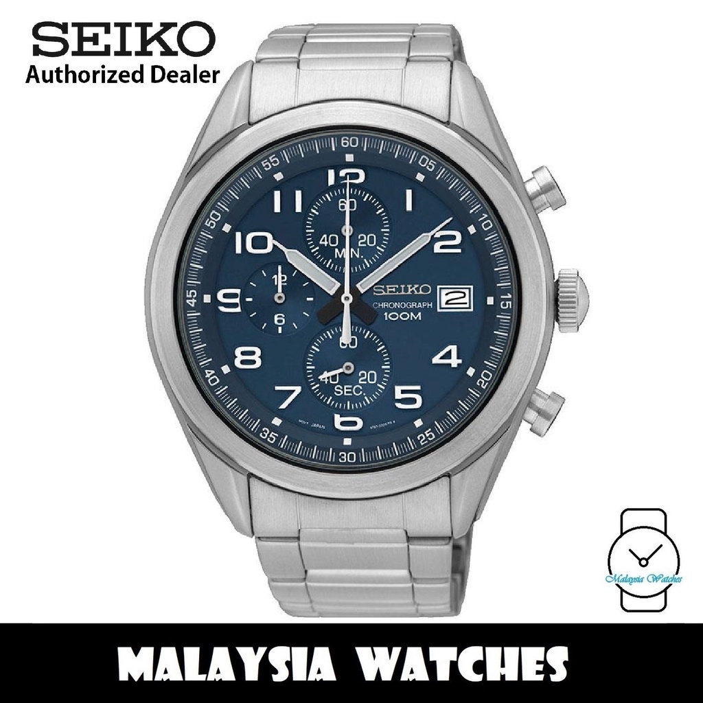 Seiko SSB267P1 Neo Sports Quartz Chronograph Blue Dial Hardlex Crystal Glass Stainless Steel Men s Watch Shopee Malaysia