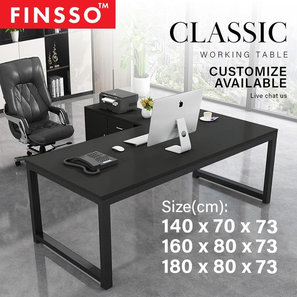 FINSSO : 120 /140/160/180CM Designer Office Table Extra large & Strong ...