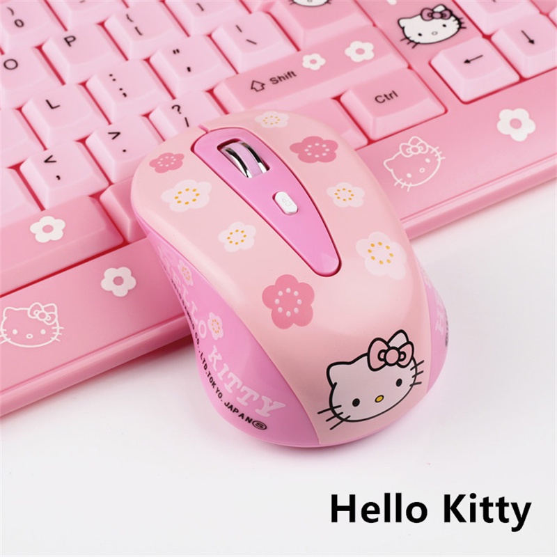 2.4GHZ Hello Kitty Mouse and Mouse Pad Set Kitty Mouse Pad Kitty Mouse