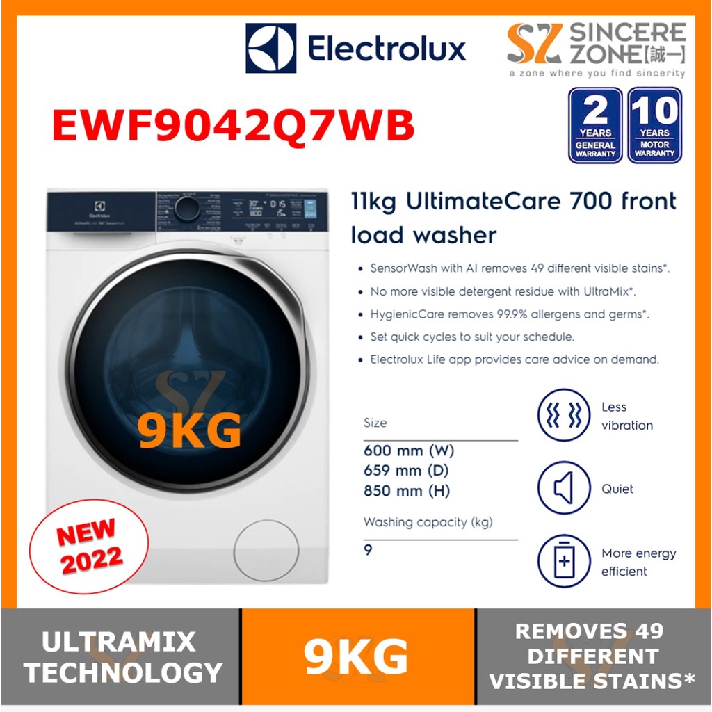 Electrolux EWF9042Q7WB 9kg UltimateCare 700 Front Load Washer / 1400Rpm ...