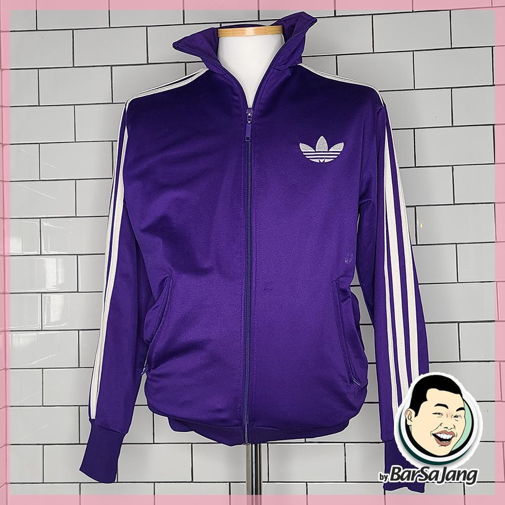 Adidas firebird track top purple hot sale