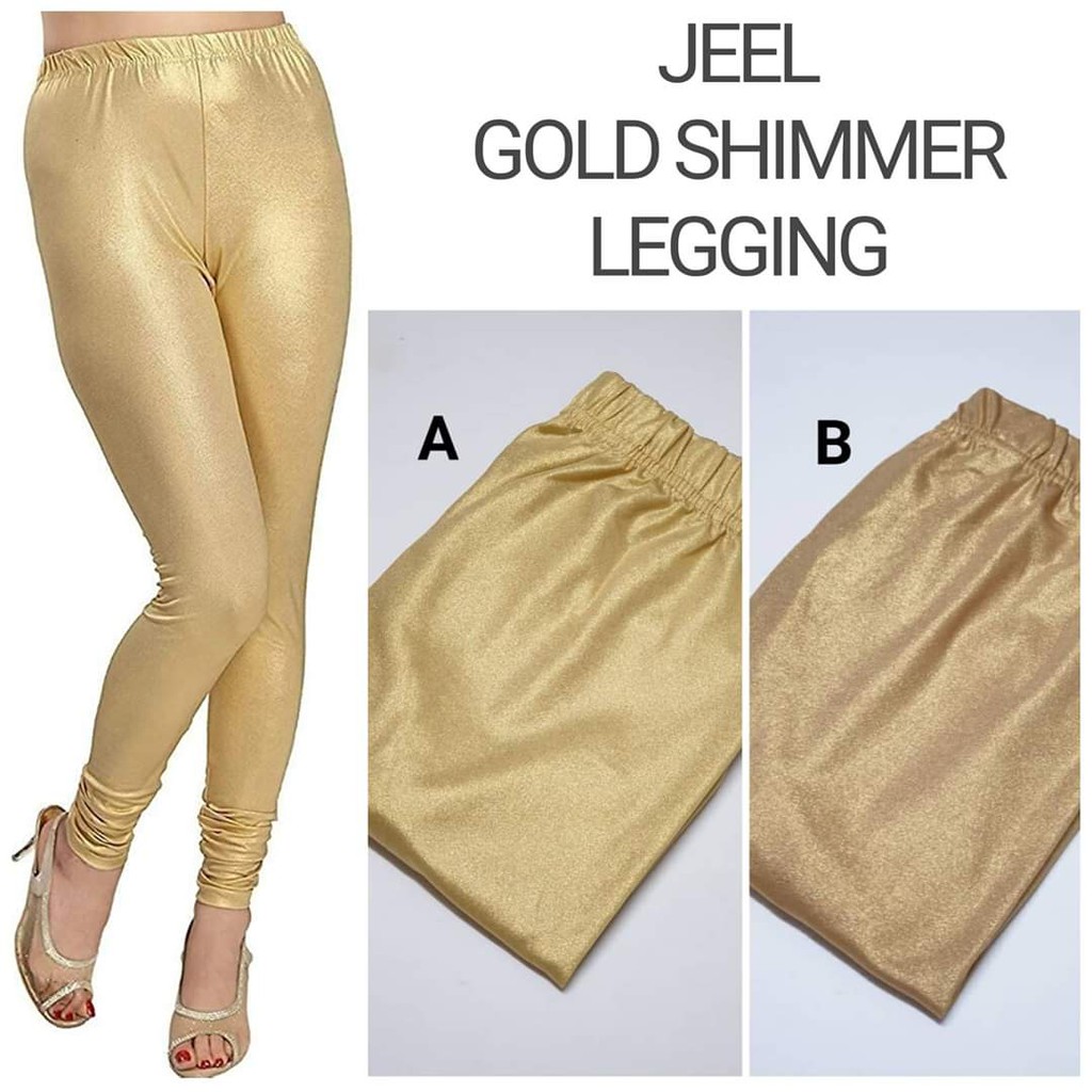 Shimmer Gold Legging with stretchable stuff. Super trendy yet very