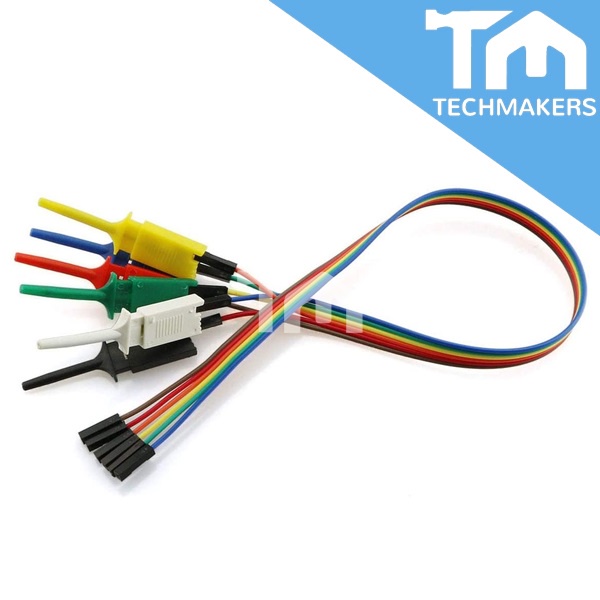 6-in-1 Logic Analyzer Cable Probe Test Hook Clip with Dupont Line Clip for Test Troubleshoot (Male / Female) TechMakers