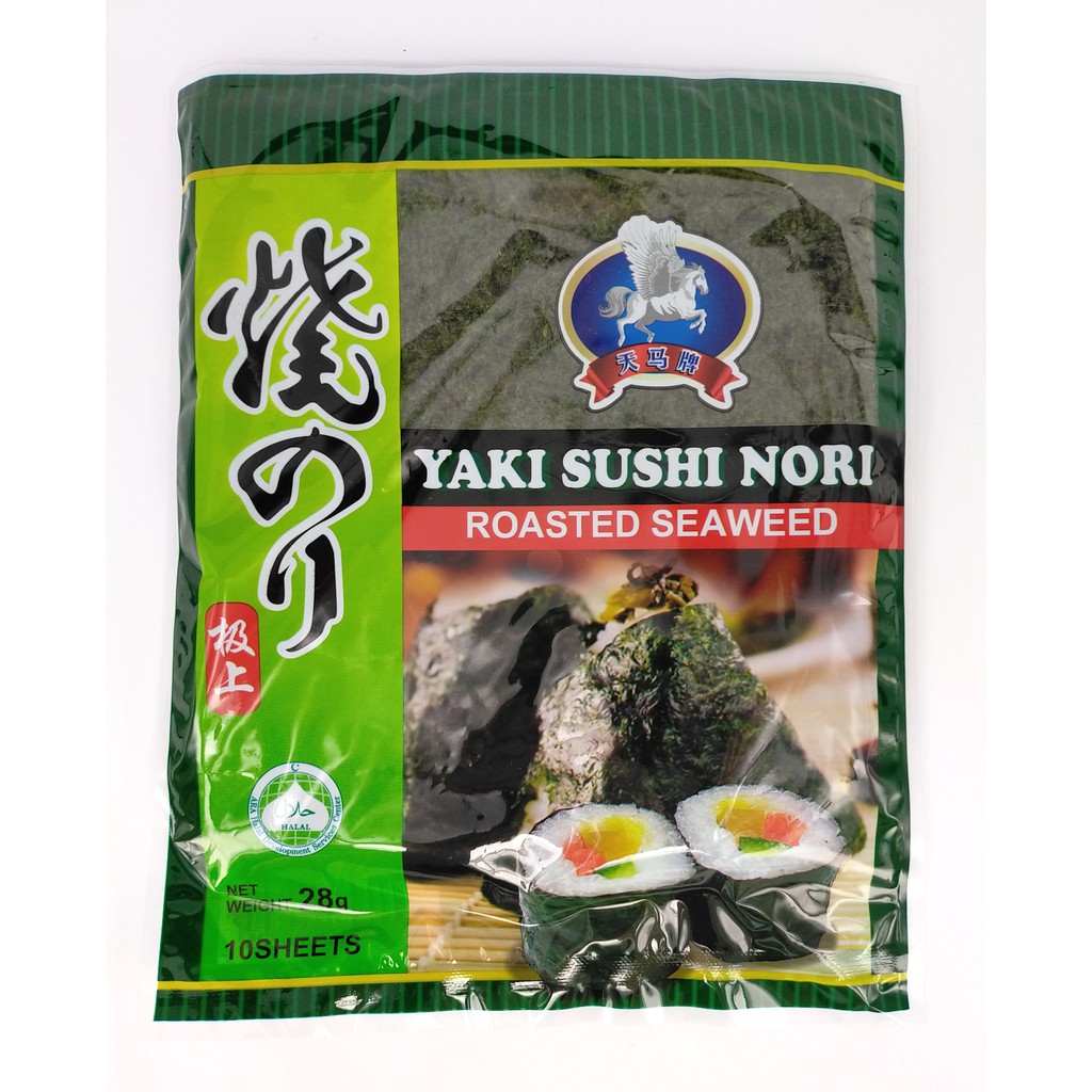 Yaki Sushi Nori Roasted Seaweed Sheets (10 or 50 sheets/pkt) | Shopee ...