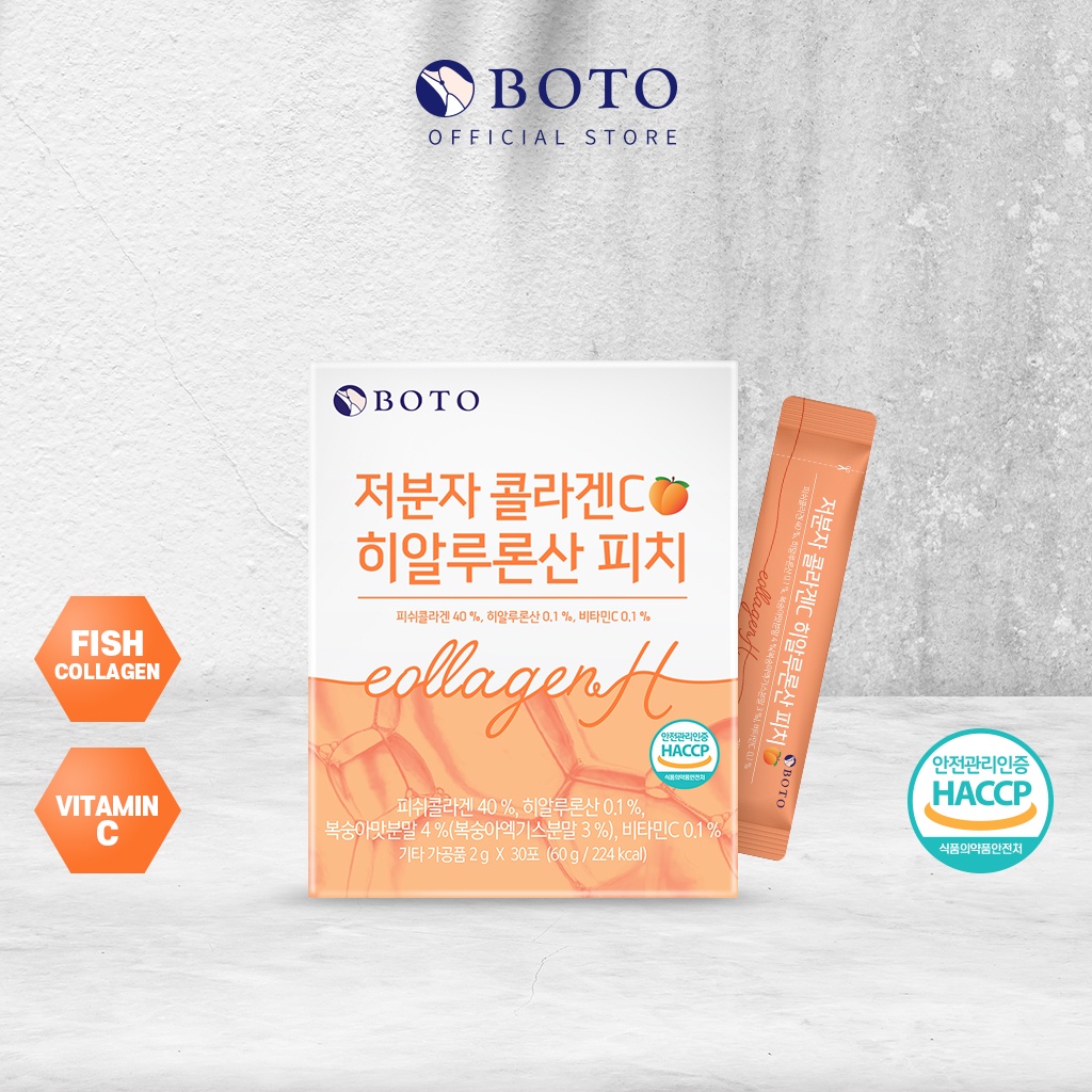 Boto Low Molecular Collagen C Hyaluronic Acid Peach (2g x 30 Pcs ...