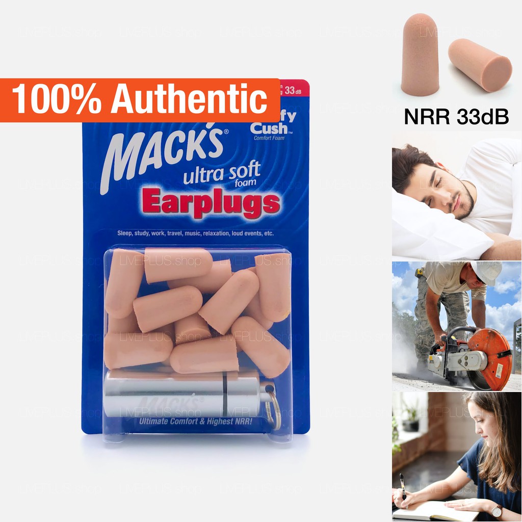 Mack's Ultra Soft Foam Earplugs, 7 Pair Anti Noise Ear Plugs For
