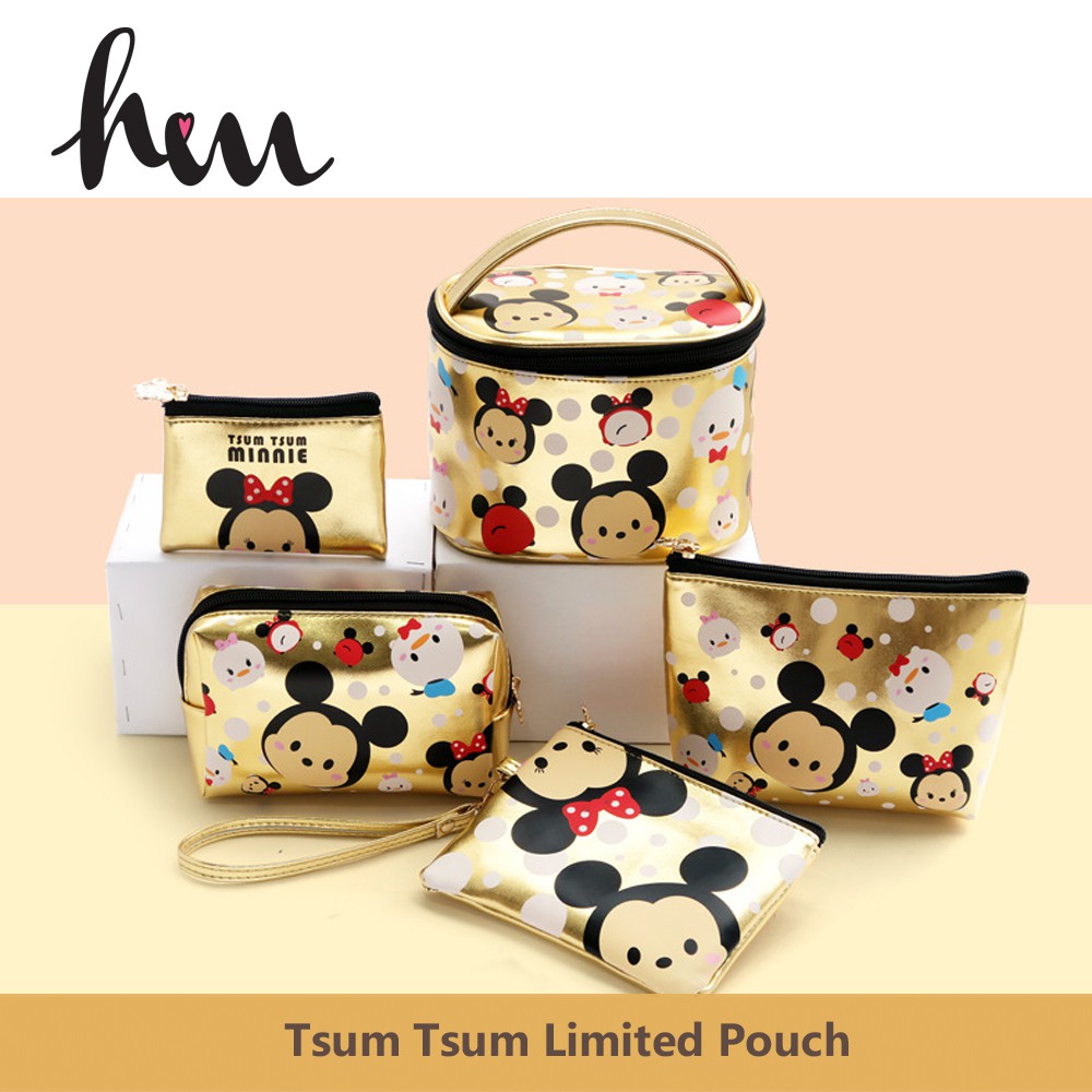 Tsum Tsum Cute Cartoon Limited Design Gold Color Multi Purpose Storage ...