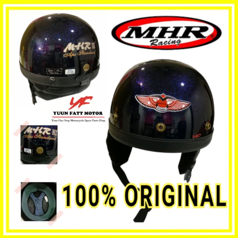 MHR III MHR HELMET 100% ORIGINAL HALF CUT TOPI STENG KURA