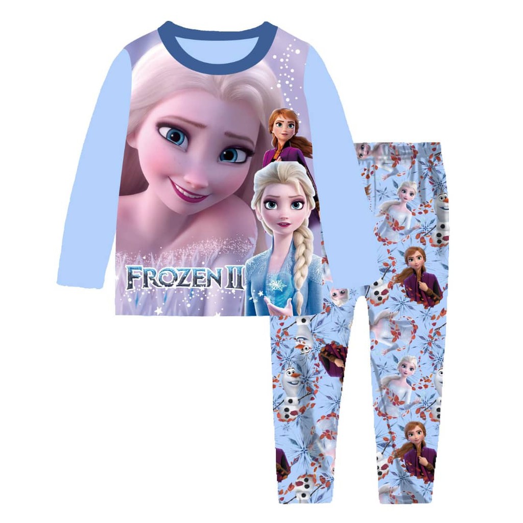🆕 DISNEY FROZEN 2 PRINCESS ELSA ＆PRINCESS ANNA LONG SLEEVE LONG PANT ...
