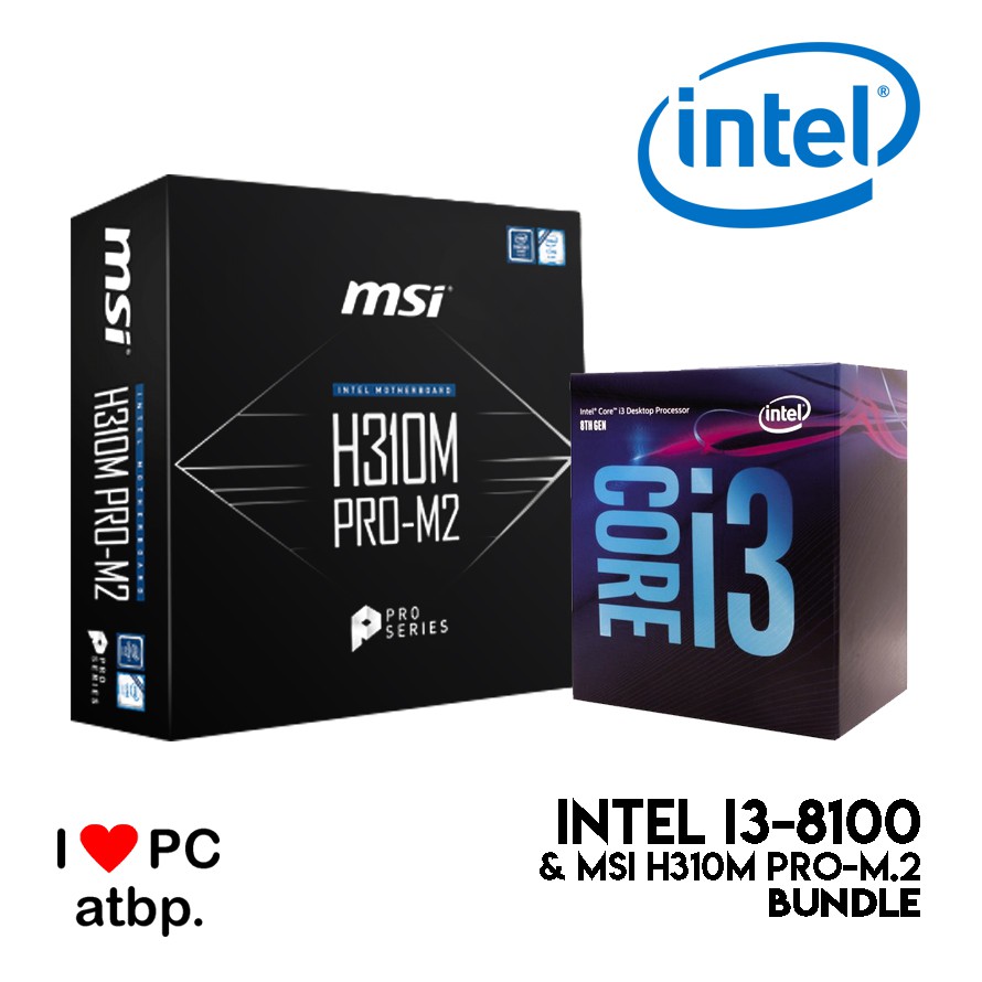 Intel i38100 and MSI H310M ProM.2 Motherboard (9th Gen, LGA1151, DDR4