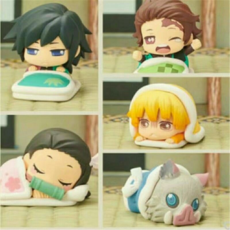 Demon slayer character figure mini anime kimetsu sleeping tanjiro giyuu ...