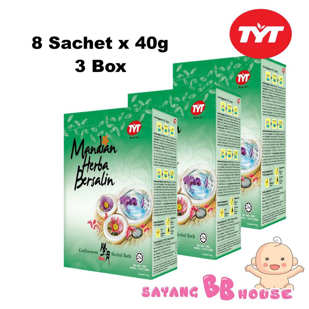 (HALAL) TYT CONFINEMENT HERBAL BATH (8pkt X 40G = per box ) / MANDIAN ...