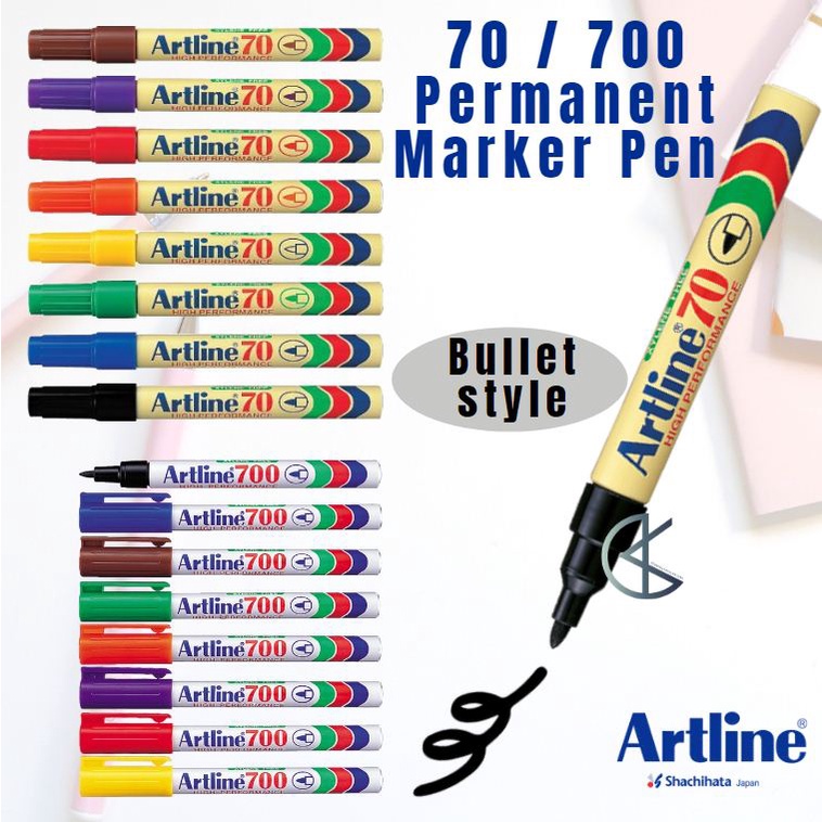 Artline 70 / 700 / 725 High Performance Permanent Marker Pen Bullet ...