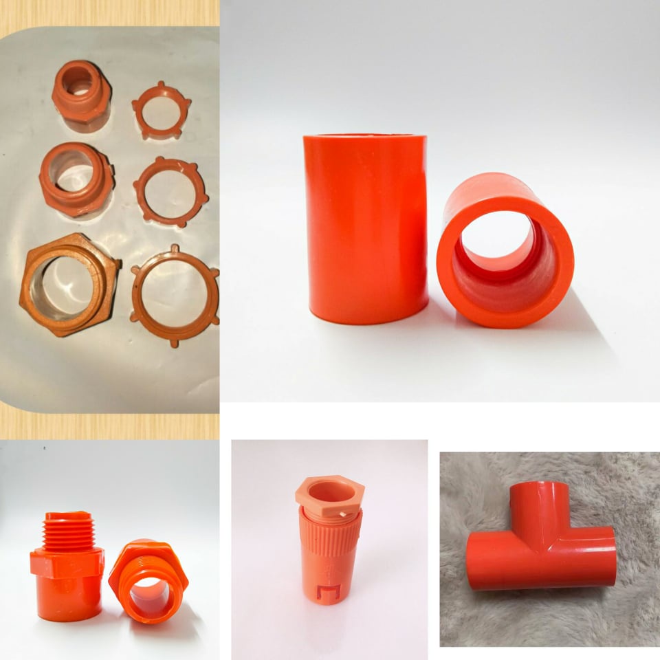 PVC Orange Pipe Electrical Fittings Coupling/ Male Adaptor/ Lock nut/ Flexible Connector