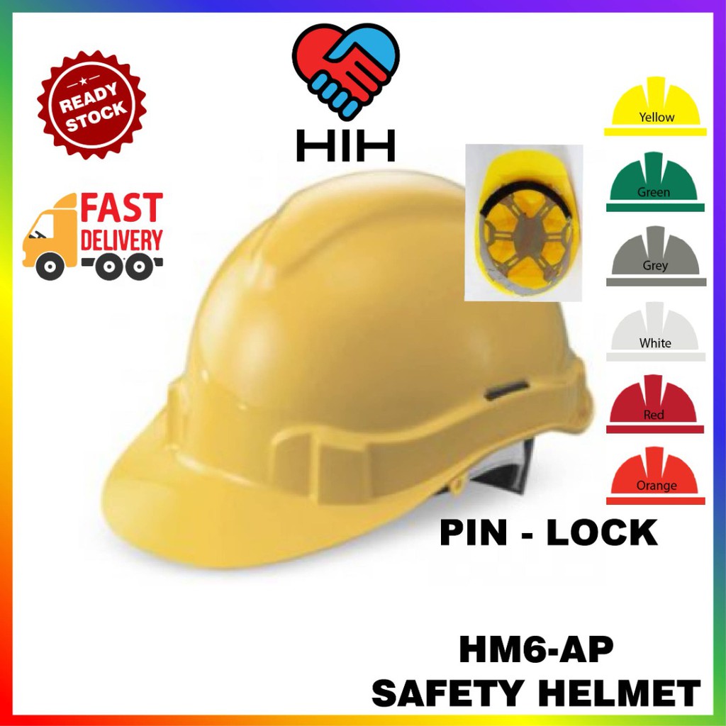 🔥HOT🔥 Safety Helmet Topi Keselamatan (Pin-Lock) HM6-AP PPE Scaffolder ...