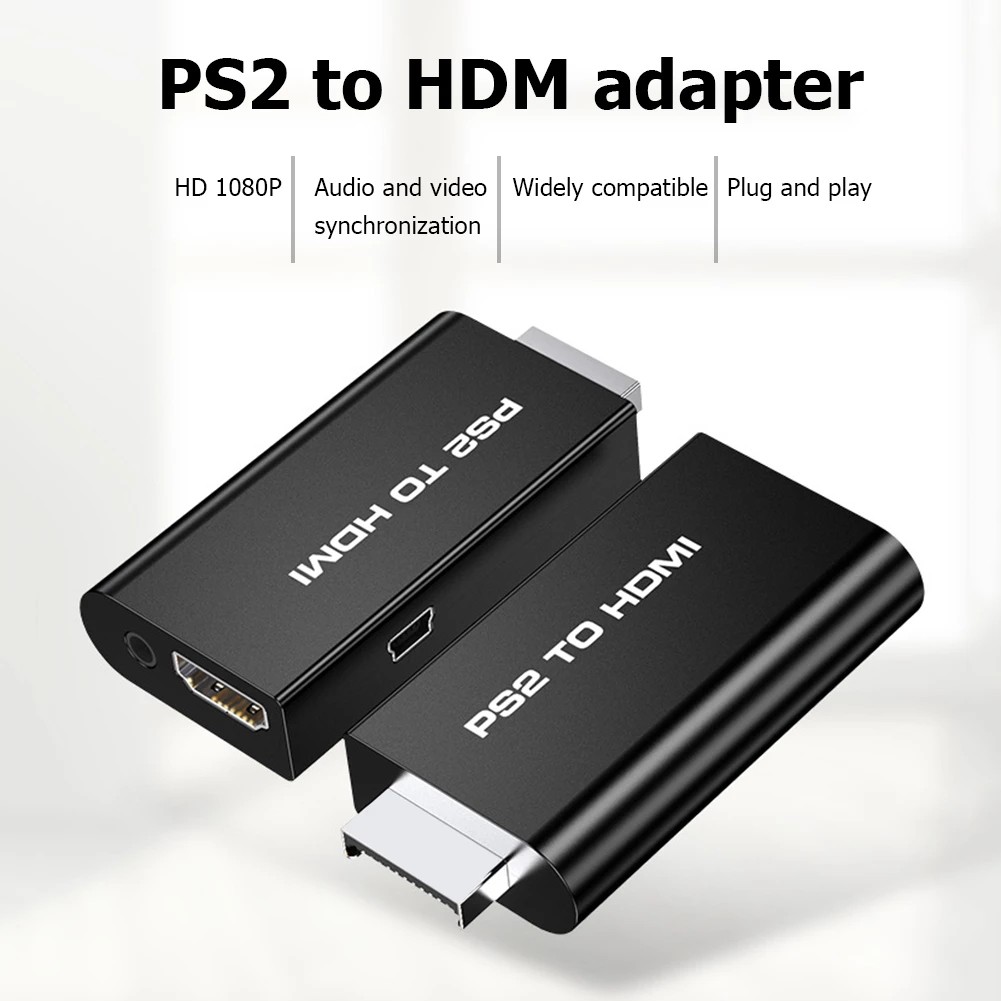 Portable PS2 to HDMI 480i/480p/576i Audio Video Converter with 3.5mm