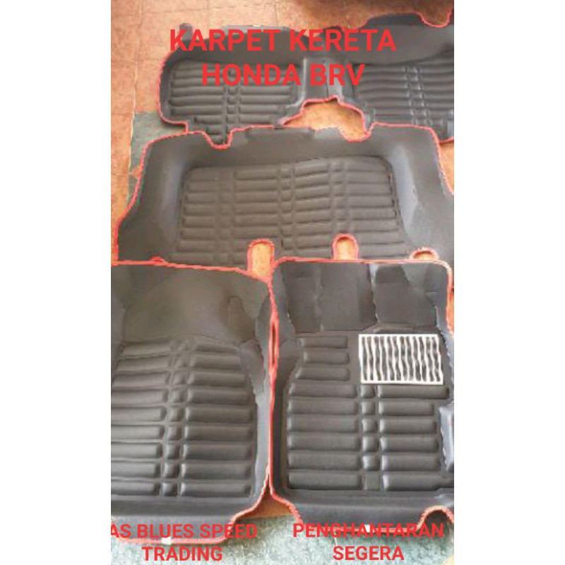 🔥KARPET HONDA BRV / CAR FLOOR MAT HONDA BRV 5D BLACK REDLINE ANTI SLIP ...