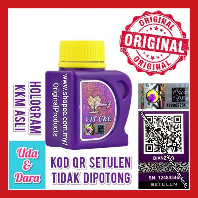 💯 Original HQ™ FULL QR CODE HOLOGRAM PENUH Dianz Vitamin C & E DHoney ...