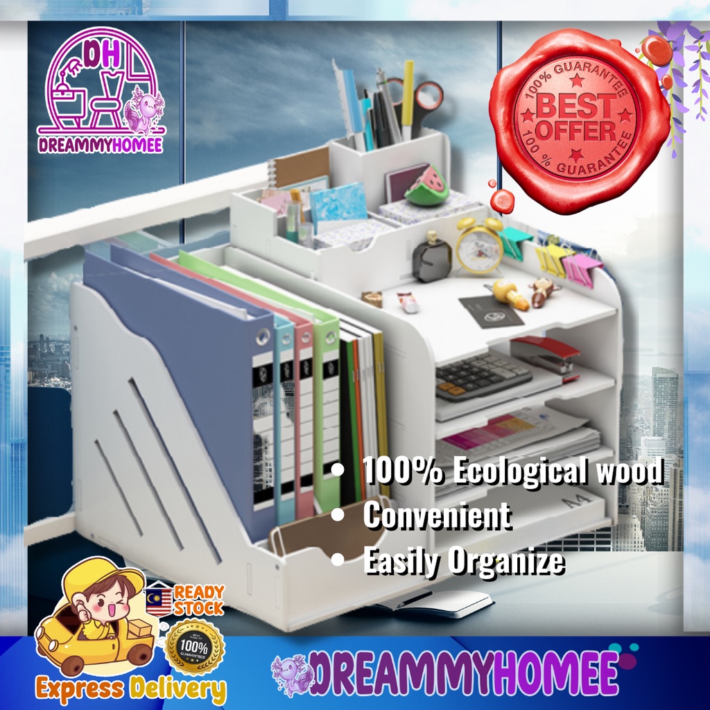 Document Rack Paper Tray Office Table Storage File Organizer Office ...