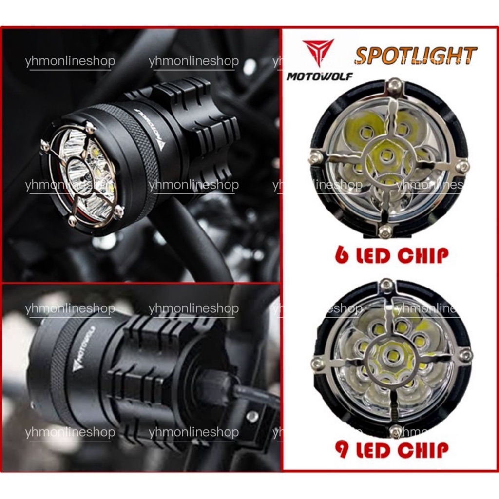 Motowolf Spotlight Full Aluminium Led Headlight Shopee Malaysia