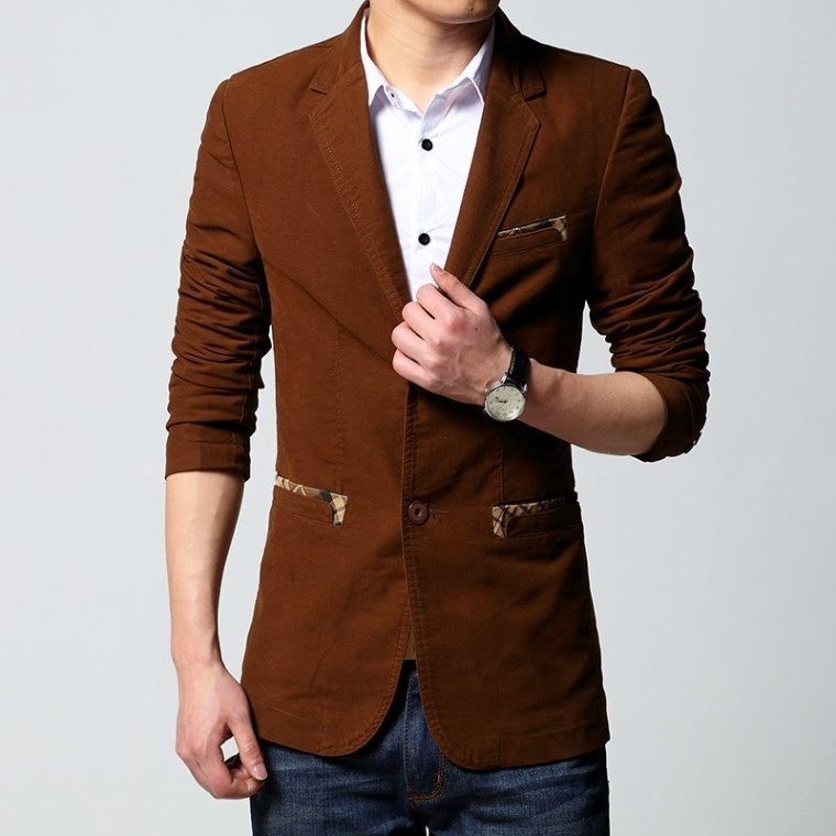 CL48 Casual Slim Fit Korean Style Men's Suit Blazer Plus Size Coat ...