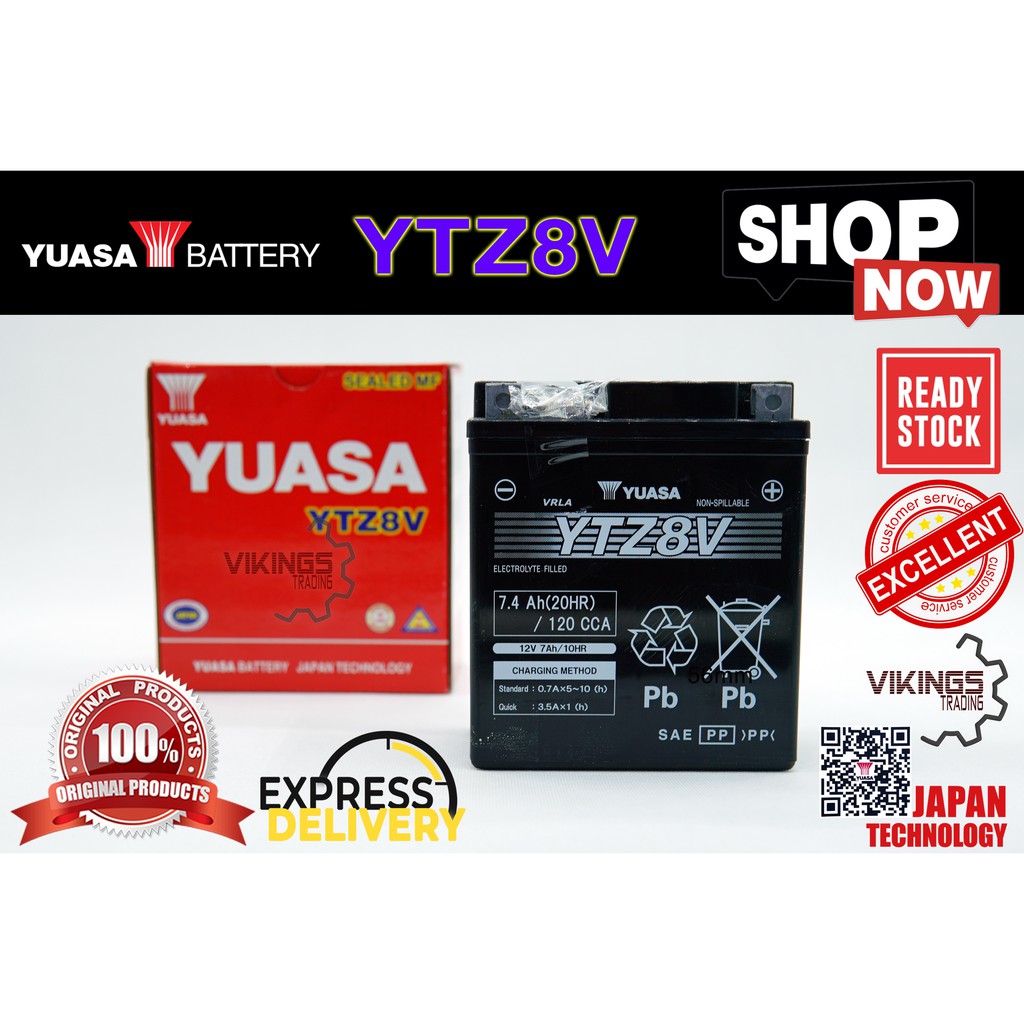DIJAMIN ORI!! R25 YTZ8V YTZ8 YT VIKINGS 100% ORIGINAL AUTHENTIC YUASA ...