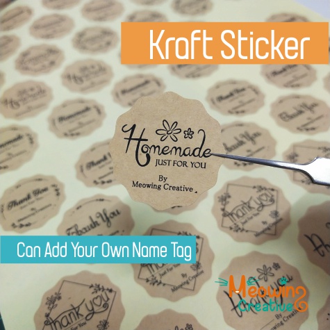 Homemade Sticker Kraft Paper Sticker 100pcs | Shopee Malaysia