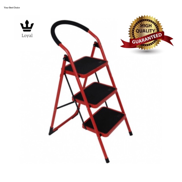 Heavy Duty Folding 3step Lightweight Steel Step Ladder with Hand Grip ...