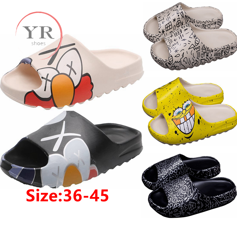 Yeezy slides 2025 with cartoon