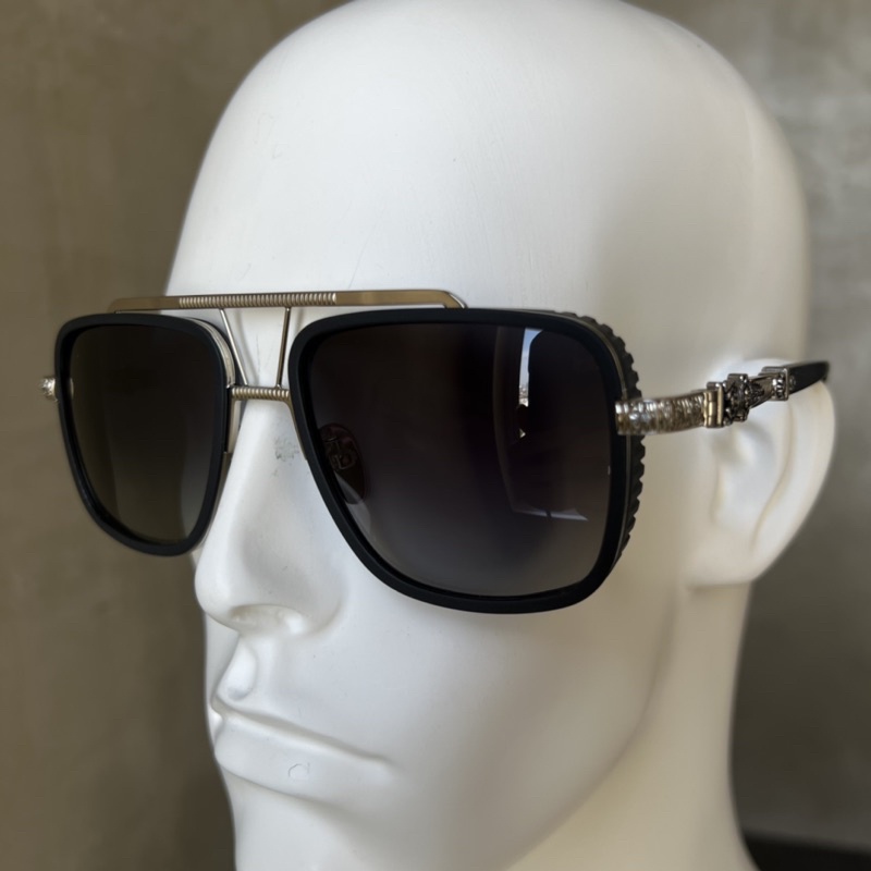 Chromehearts Black Silver frame Aviator Men's sunglasses | Shopee Malaysia