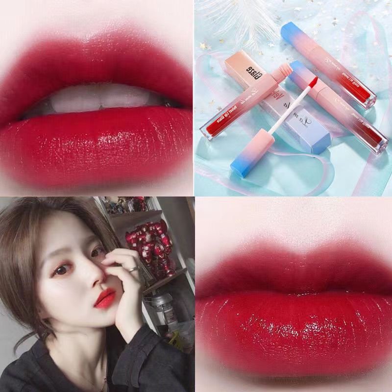 Lipstick Lip Glaze French Retro Red Gradient Tube Lip Glaze | Shopee ...