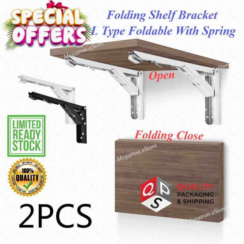 2PCS Folding Shelf Bench Table Bracket Stainless Steel Heavy Duty Hinges Home WITH SCREW