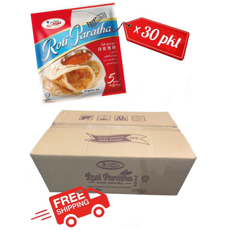 Lazat Roti Prata/Roti Paratha /Roti Canai Original Frozen Free Dhal ...