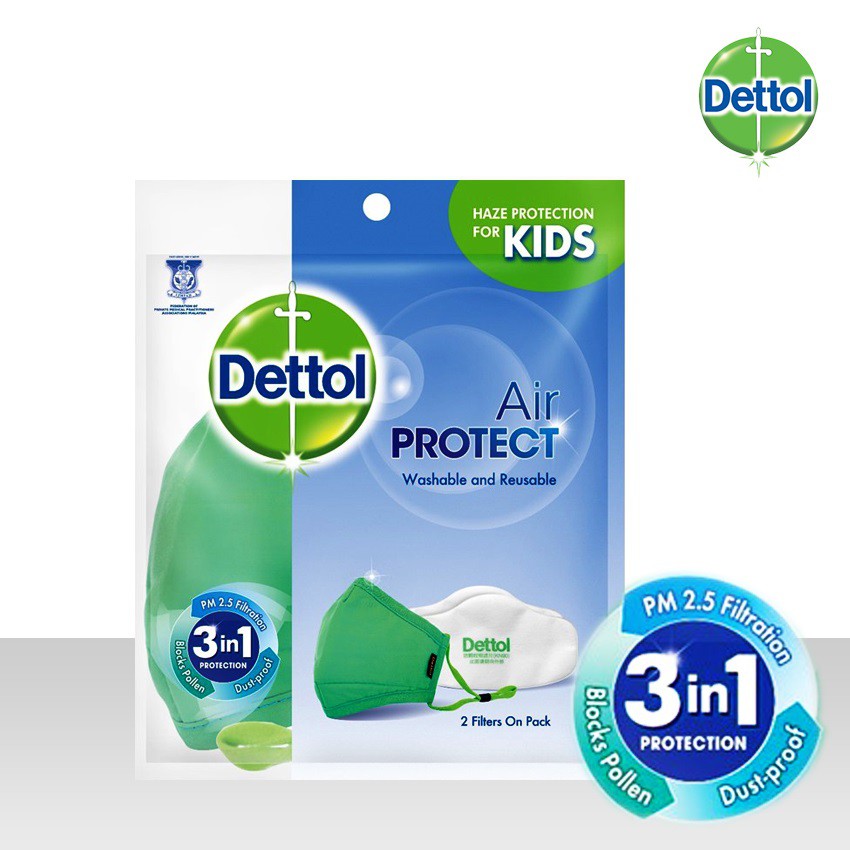 Dettol Air Protect Mask For Kids With 2 Filters - Washable & Reusable ...
