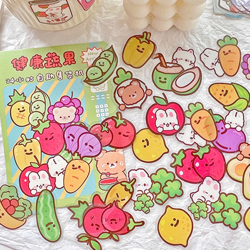 40 Pcs Cartoon Vending Machine Series Waterproof Deco PET Stickers Pack ...