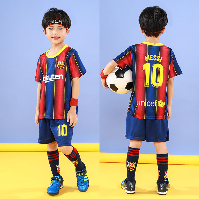 20-21 Season Barcelona No.10 Messi Jersey for Kids Boys Football