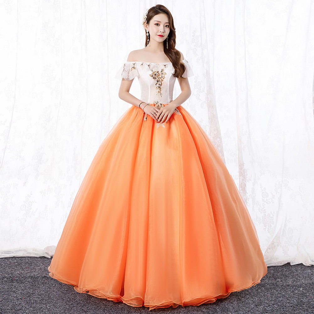 Orange hotsell puffy dress