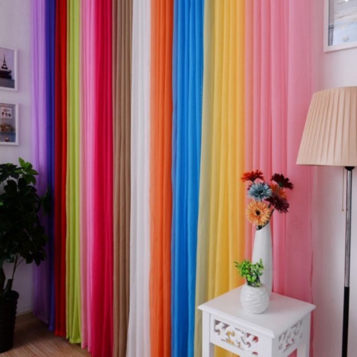 Sheer Curtain Tulle Window Voile Drape Valance Door Panel Fabric 