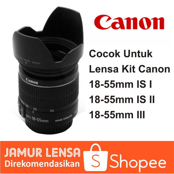 Lenshood Kit Lens Canon 1000D 1100D 1200D 1300D 1500D 3000D 4000D 450D