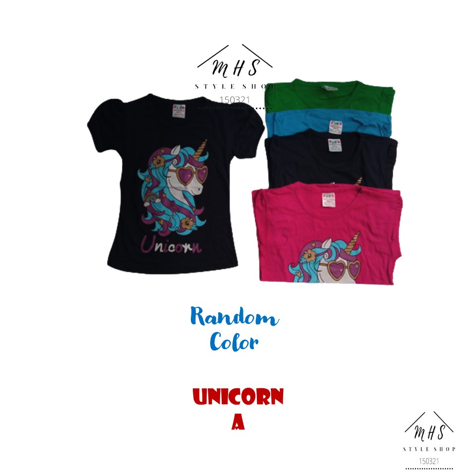 7-12Y Baju Budak Perempuan Tshirt Girl Lengan Pendek (Colar Bulat/Round ...