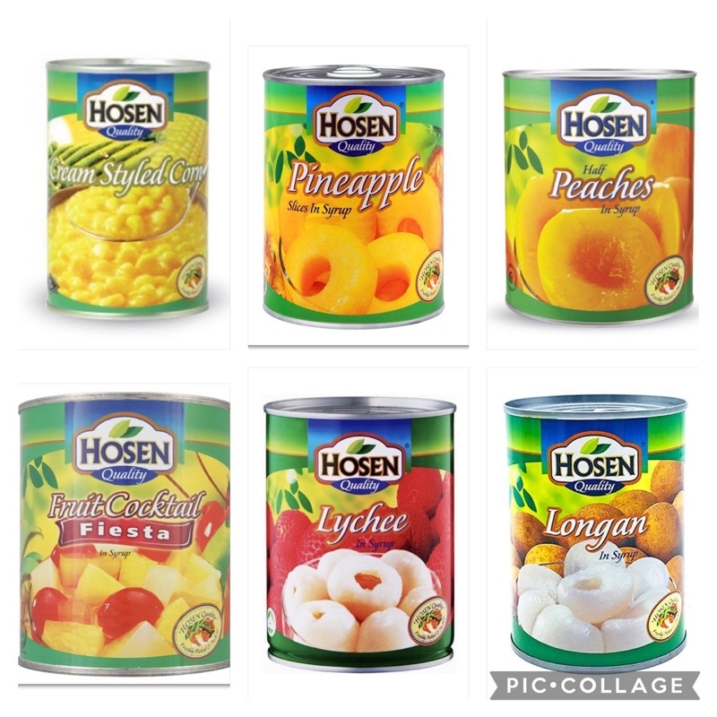 Ready Stock📣 Hosen Canned Fruits Longan / Lychee / Pineapple / Peach
