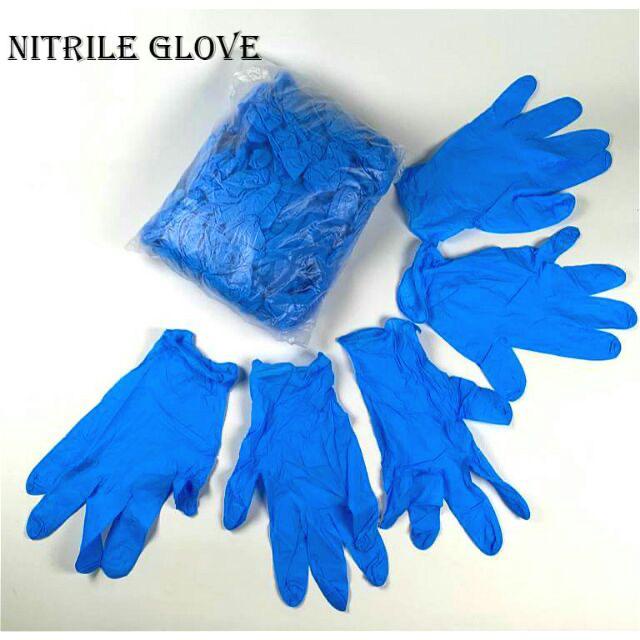 Nitrile Glove PowderFree Blue/Black (plastic bag packing) Shopee