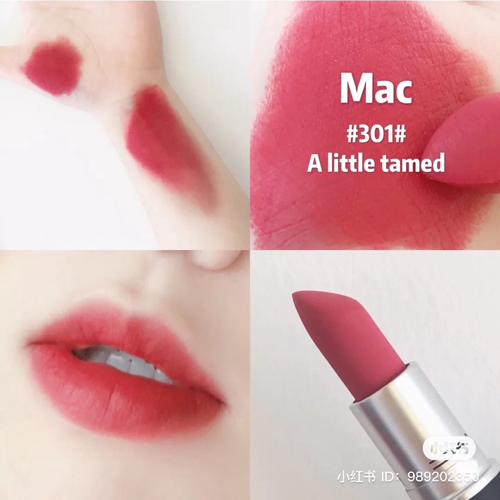 MAC POWDER KISS LIPSTICK 301 A LITTLE TAMED [100 AUTHENTIC READY