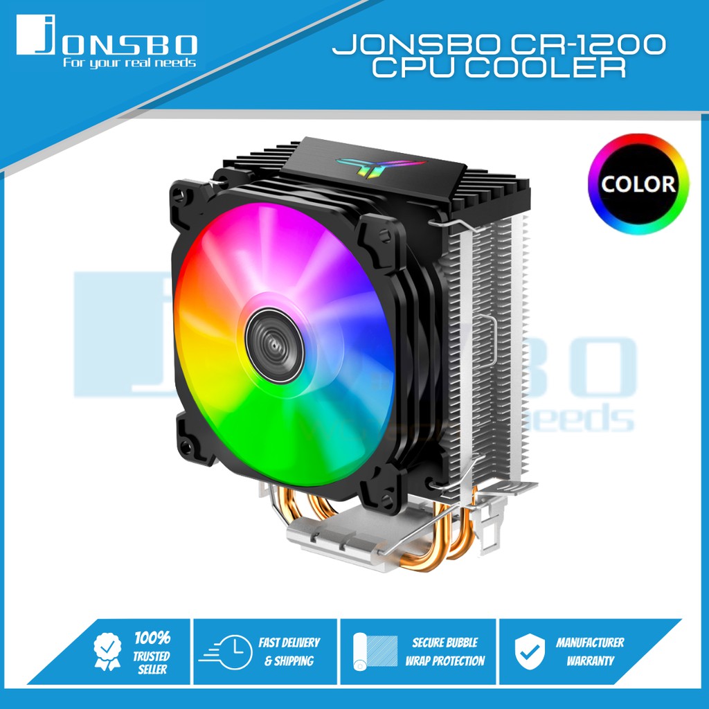 Jonsbo CR-1200 2 Heat Pipe 9CM Fan Air Cooler Tower CPU RGB 3Pin ...