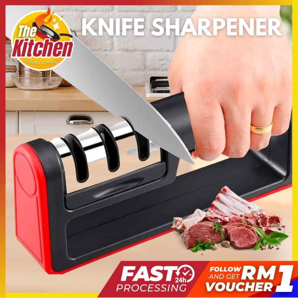 3 in 1 Kitchen Knife Sharpener Tungsten Steel Swift Mini Cordless Knife ...