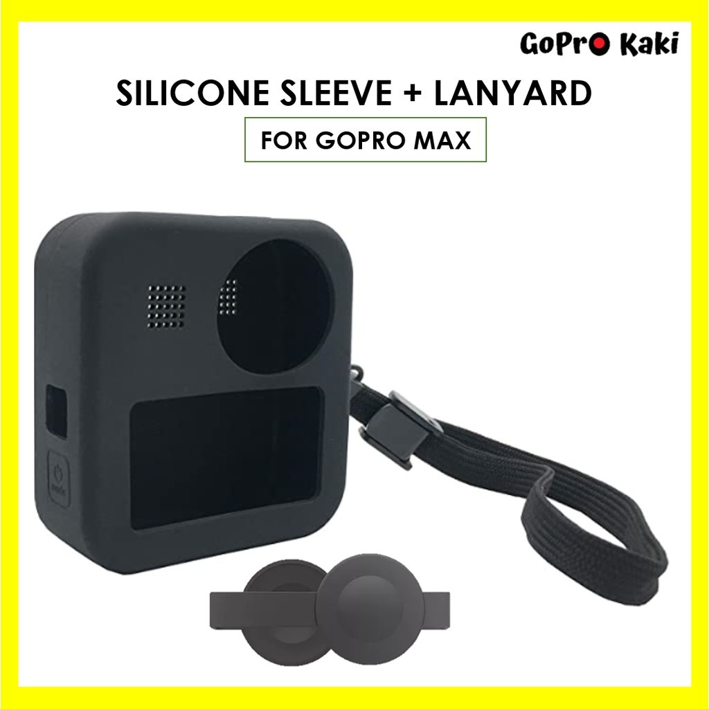GoPro Max Silicone Case Cover Rubber Cover + Dual Lens Cap Case Cover ...